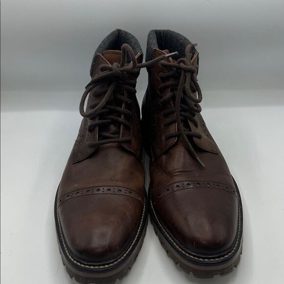 WARFIELD & GRAND Clove Brown Leather Porter Cap Toe Lace Up Boots-9.5 - Picture 2 of 9